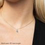 Small Initial Tag Necklace with Birthstone