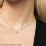 Small Initial Tag Necklace with Birthstone – 18K Gold Plated Silver with Blue Sapphire