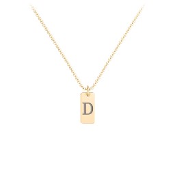 Small Initial Tag Necklace in 18K Gold Plated Silver
