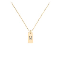 Small Initial Tag Necklace in 18K Gold Plated Silver