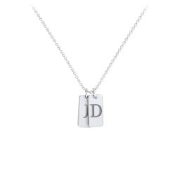 Small Initial 2 Tag Necklace