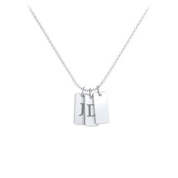 Small Initial 3 Tag Necklace