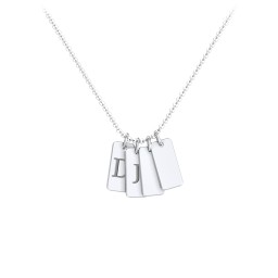 Small Initial 4 Tag Necklace