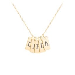 Small Initial 5 Tag Necklace