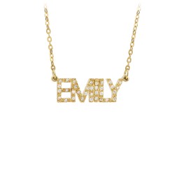 Personalised Pavé Name Necklace in 18K Gold Plated Silver