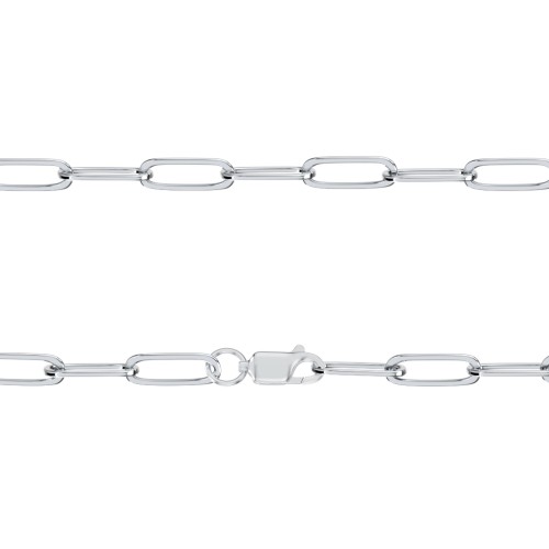 Framed Name Necklace with Paperclip Chain – Sterling Silver