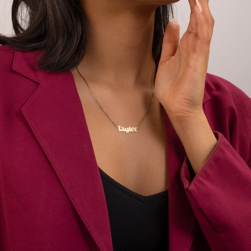 Personalised Name Necklace with Open Curb Chain