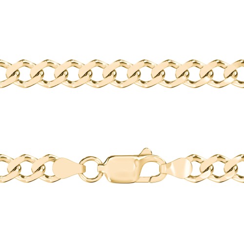 Personalised Name Necklace with Chunky Open Curb Chain – 18K Gold Plated Silver