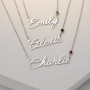Script Name Necklace with Birthstone