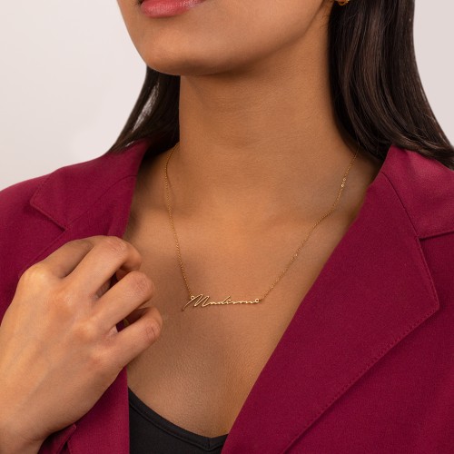 Dainty Script Stainless Steel Necklace