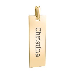 Men's Engravable Long Tag Pendant in 9K Solid Yellow Gold