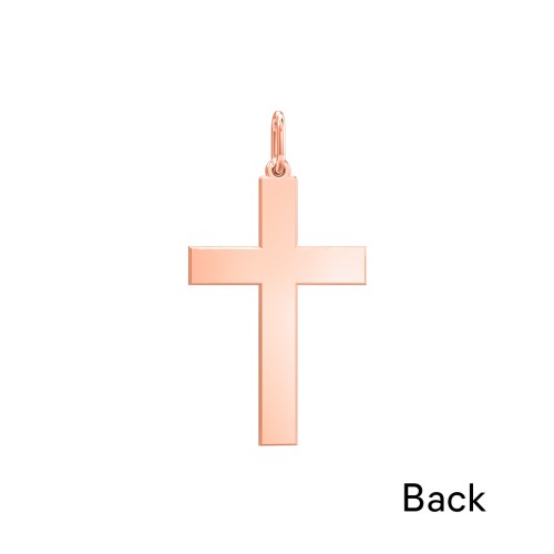 Classic Engravable Cross Charm – 9kt Rose Gold
