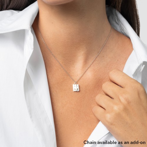 Initial Tag Charm with Birthstone