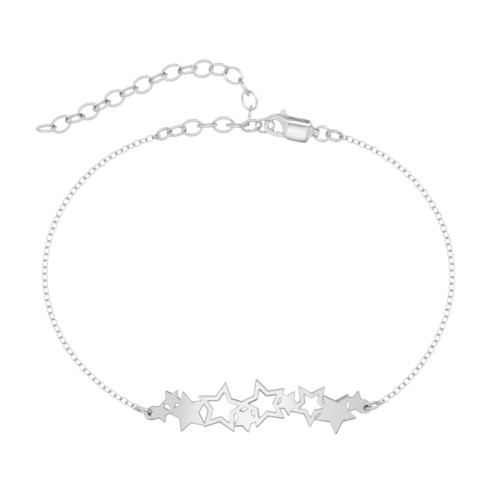 Star Cluster Bar Anklet – Sterling Silver