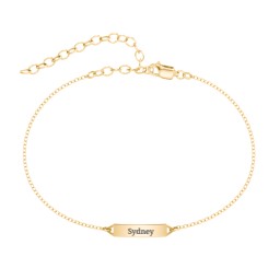 Mini Engravable Bar Anklet in 18K Gold Plated Silver