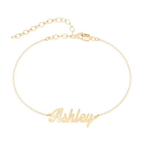 The Glamorous Name Anklet – 18K Gold Plated Silver