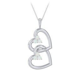 Unity Interlocking Hearts Birthstone Pendant