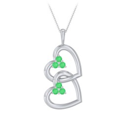 Unity Interlocking Hearts Birthstone Pendant