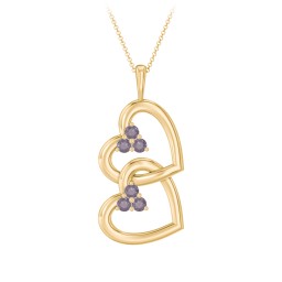 Unity Interlocking Hearts Birthstone Pendant