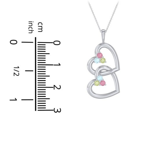 Unity Interlocking Hearts Birthstone Pendant