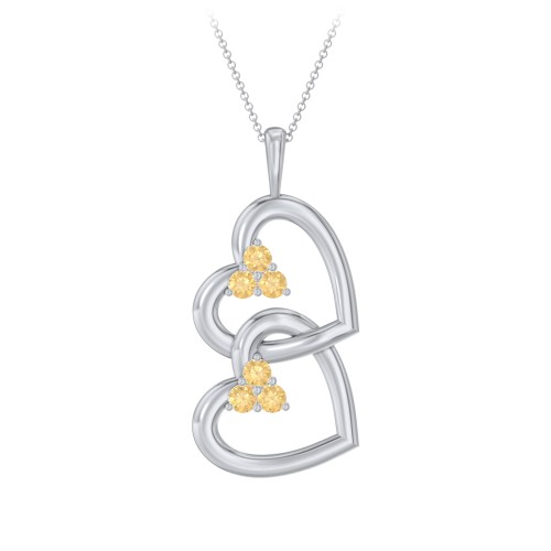 Unity Interlocking Hearts Birthstone Pendant