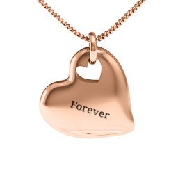 Heartfelt Solid Heart with Heart Cutout Pendant in 9K Solid Rose Gold with Emerald, Ruby, Cubic Zirconia, Amethyst, and Blue Sapphire