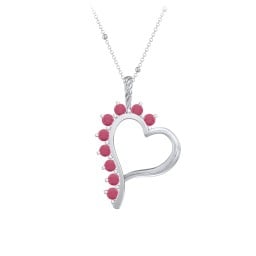 Shepherd Floating Gemstone Heart Pendant