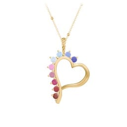 Shepherd Floating Gemstone Heart Pendant