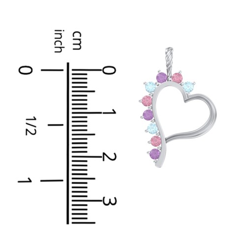 Shepherd Floating Gemstone Heart Pendant – Sterling Silver with Blue Sapphire, Tanzanite, Blue Topaz, Aquamarine, Pink Sapphire, Pink Tourmaline, Ruby, and Garnet