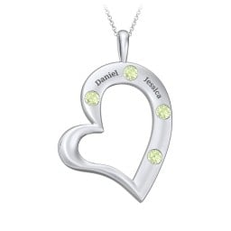 Mi Familia Tilted Heart Pendant