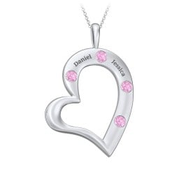 Mi Familia Tilted Heart Pendant