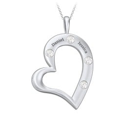 Mi Familia Tilted Heart Pendant
