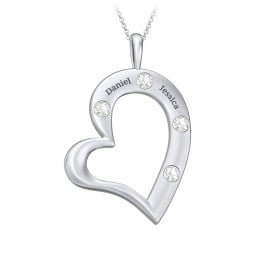 Mi Familia Tilted Heart Pendant