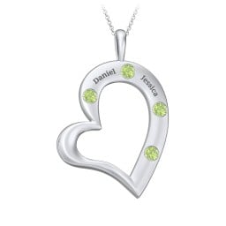 Mi Familia Tilted Heart Pendant