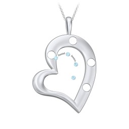 Mi Familia Tilted Heart Pendant