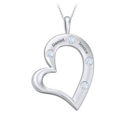 Mi Familia Tilted Heart Pendant