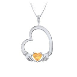 Tilted Heart Claddagh Pendant