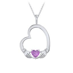 Tilted Heart Claddagh Pendant