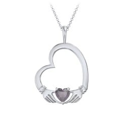 Tilted Heart Claddagh Pendant