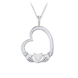 Tilted Heart Claddagh Pendant