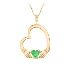 Tilted Heart Claddagh Pendant