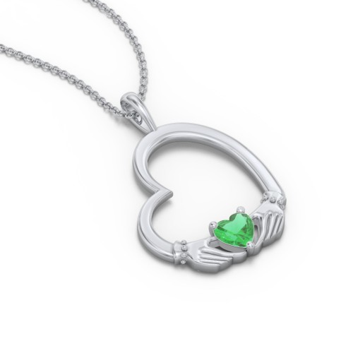 Tilted Heart Claddagh Pendant