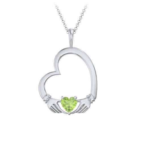 Tilted Heart Claddagh Pendant