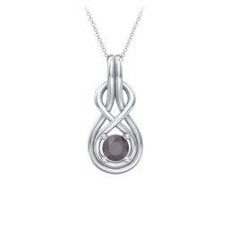 Infinity Love Knot Pendant in 925 Sterling Silver with Alexandrite