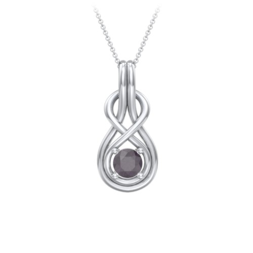 Infinity Love Knot Pendant – Sterling Silver with Alexandrite
