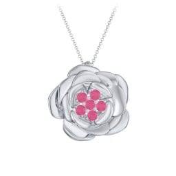 Family Rose Birthstone Pendant