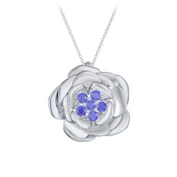 Family Rose Birthstone Pendant
