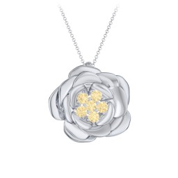 Family Rose Birthstone Pendant