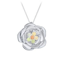 Family Rose Birthstone Pendant