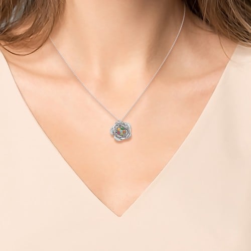 Family Rose Birthstone Pendant